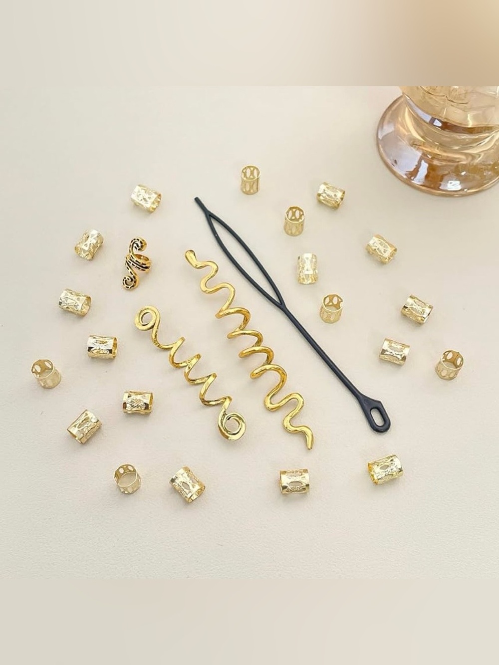 20-piece Gold Spiral Coil Hair Accessory Set